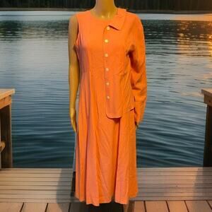 Vintage 90s VICTORIA HOLLEY Silk Sleeveless Sheath Dress w/ Jacket Sz 8P Career